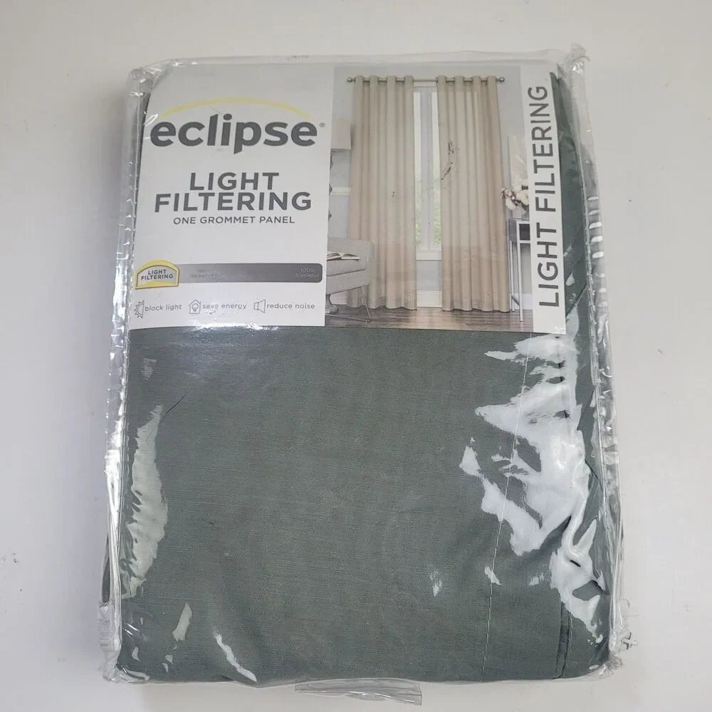 NEW Eclipse Light Filtering 52 x 108 One Grommet curtain panel 'Sage' #CT180